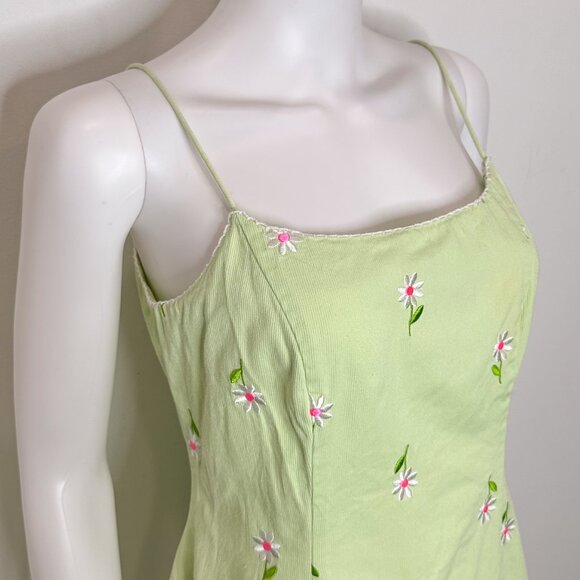 Lilly Pulitzer 90s Floral Embroidered Mini Summer Dress in Green Vintage Sz 10P - Picture 5 of 15